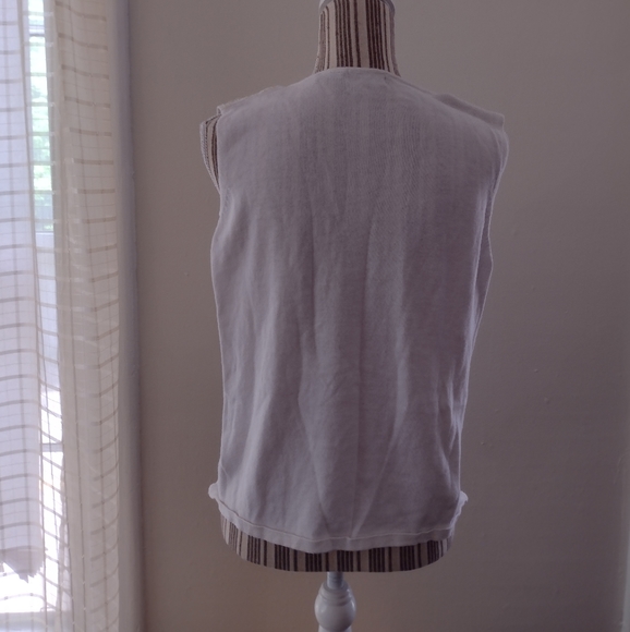 Vintage George White Sequined Sweater Vest Size M - Picture 4 of 10